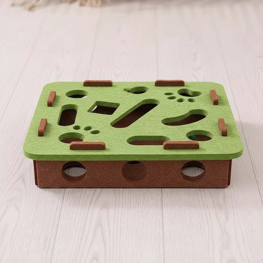 Jouet Puzzle pour Chats 3-en-1 | Griffoir Maisonnette - Mimidol