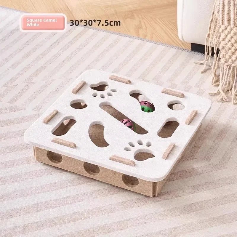 Jouet Puzzle pour Chats 3-en-1 | Griffoir Maisonnette - Mimidol