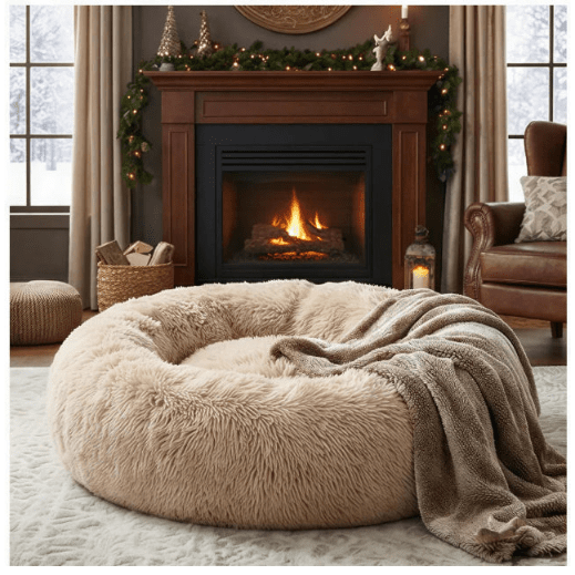 Lit Rond Super Doux pour Animaux - Confort Ultime pour Votre Compagnon - Mimidol